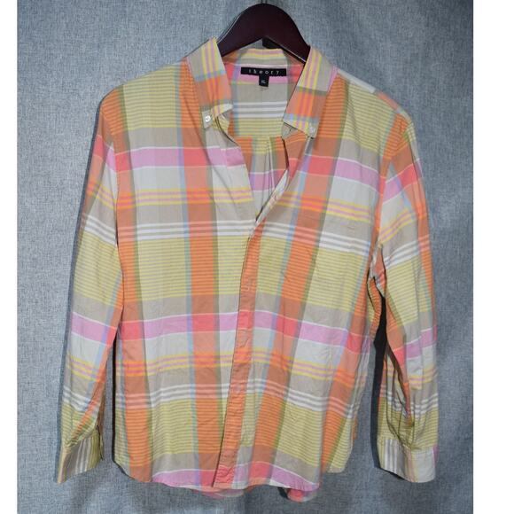 Theory Plaid Button Front Shirt Multicolor Womens XL - Picture 1 of 3